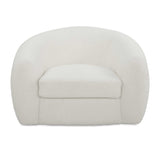 White Shearling Curved Swivel Chair | Uttermost Capra