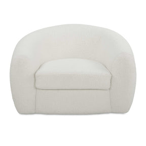 White Shearling Curved Swivel Chair by Uttermost Capra