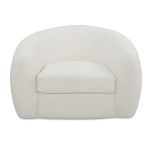   White Shearling Curved Swivel Chair | Oroa.com