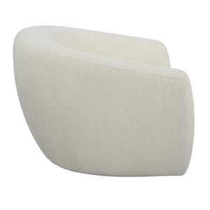   White Shearling Curved Swivel Chair | Oroa.com