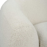 White Shearling Curved Swivel Chair | Uttermost Capra