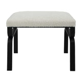 Iron Base White Shearling Bench S | Uttermost Diverge