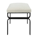 Iron Base White Shearling Bench S | Uttermost Diverge