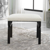 Iron Base White Shearling Bench S | Uttermost Diverge