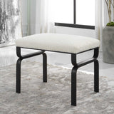 Iron Base White Shearling Bench S | Uttermost Diverge