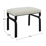 Iron Base White Shearling Bench S | Uttermost Diverge