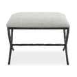 Modern European furniture - Iron Base White Boucle Bench S - www.oroa.com