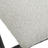 Modern European furniture - Iron Base White Boucle Bench S - www.oroa.com