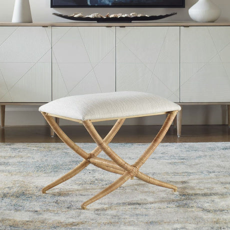   Rattan Wrapped Cross-Base Bench S | Oroa.com