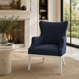 Modern European furniture - Woven Blue Fabric Accent Chair - www.oroa.com
