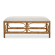 Modern European furniture - Rattan Base White Fabric Bench - www.oroa.com