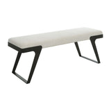 Modern European furniture - White Chenille Boucle Bench - www.oroa.com