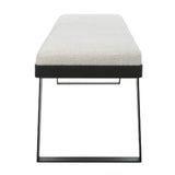 Modern European furniture - White Chenille Boucle Bench - www.oroa.com