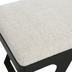   White Chenille Boucle Bench | Oroa.com