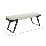 Modern European furniture - White Chenille Boucle Bench - www.oroa.com