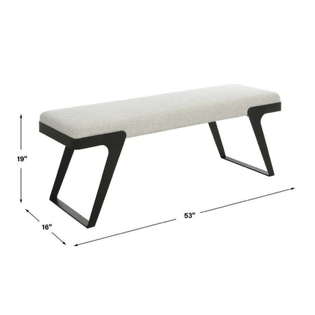 Modern European furniture - White Chenille Boucle Bench - www.oroa.com