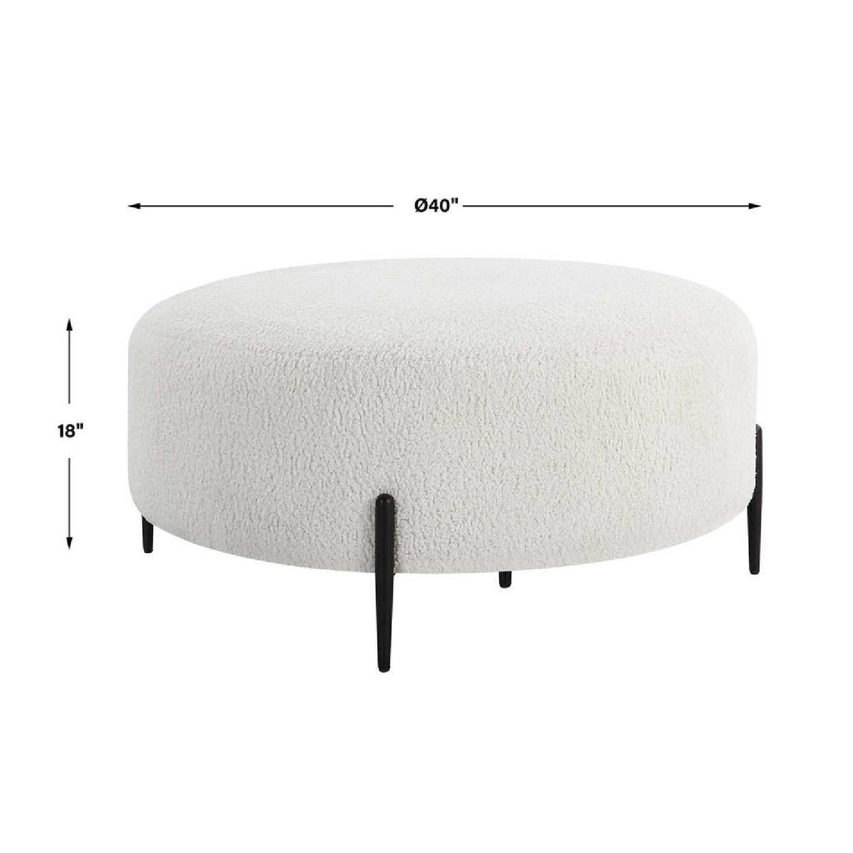   White Shearling Ottoman | Oroa.com