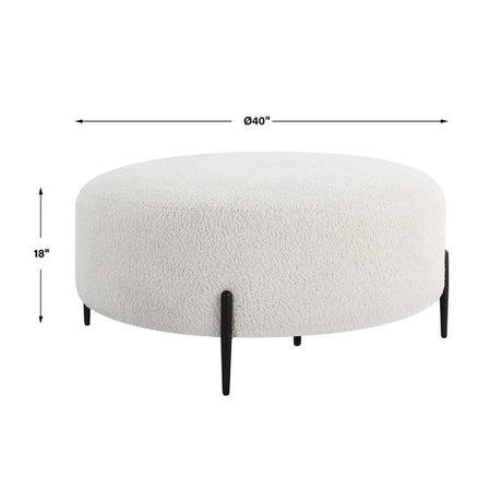 White Shearling Ottoman | Uttermost  Arles