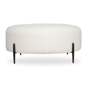   White Shearling Ottoman | Oroa.com