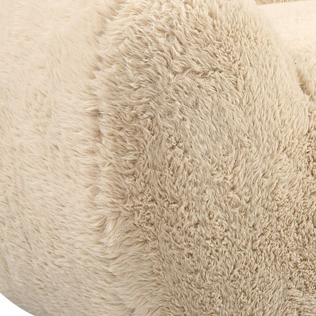 Cream Long-Haired Sheepskin Sofa | Uttermost Abide