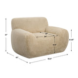 Cream Long-Haired Sheepskin Accent Chair | Uttermost Abide