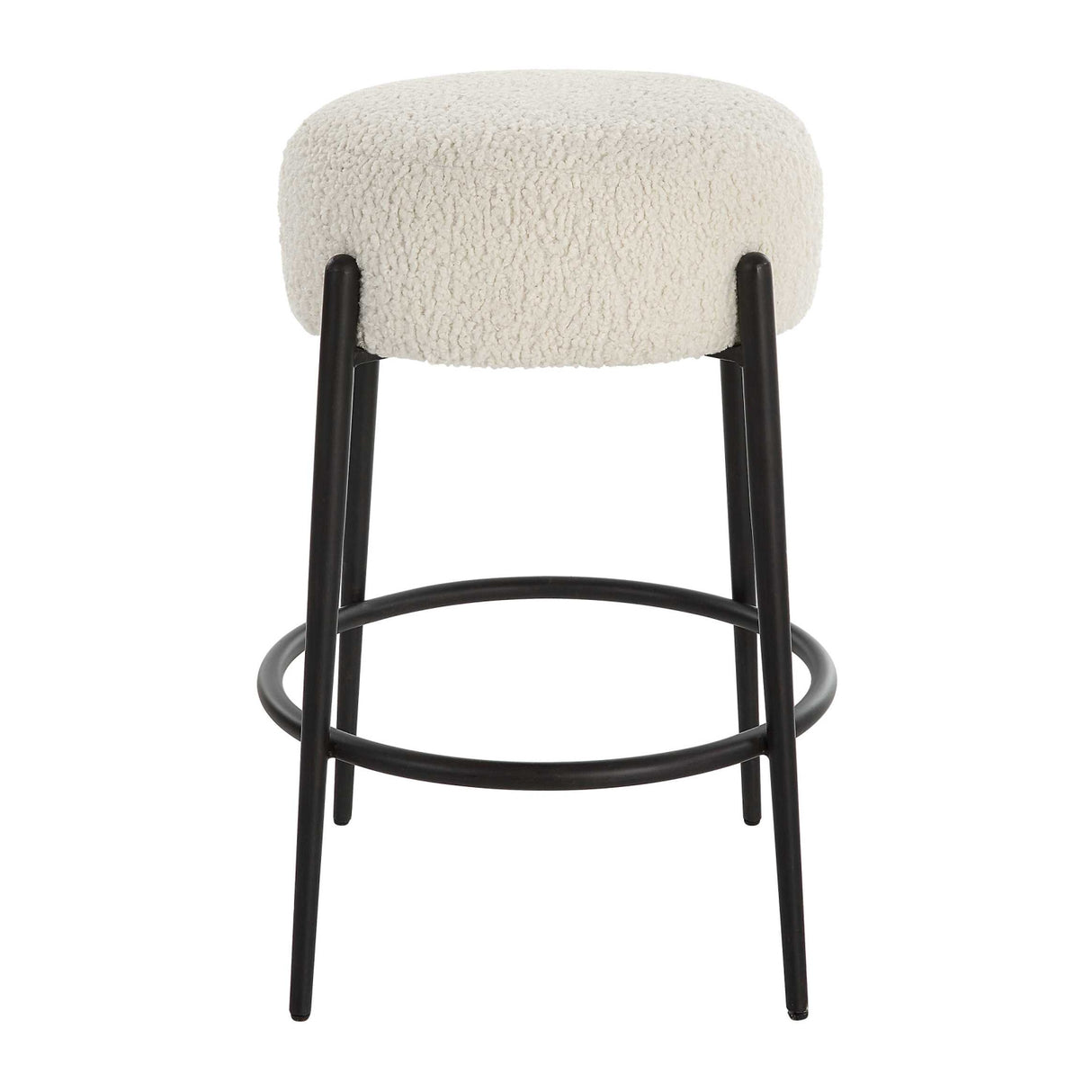   White Shearling Counter Stool | Oroa.com
