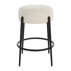 White Shearling Counter Stool by Uttermost Arles