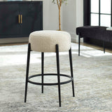 Modern European furniture - White Shearling Counter Stool - www.oroa.com