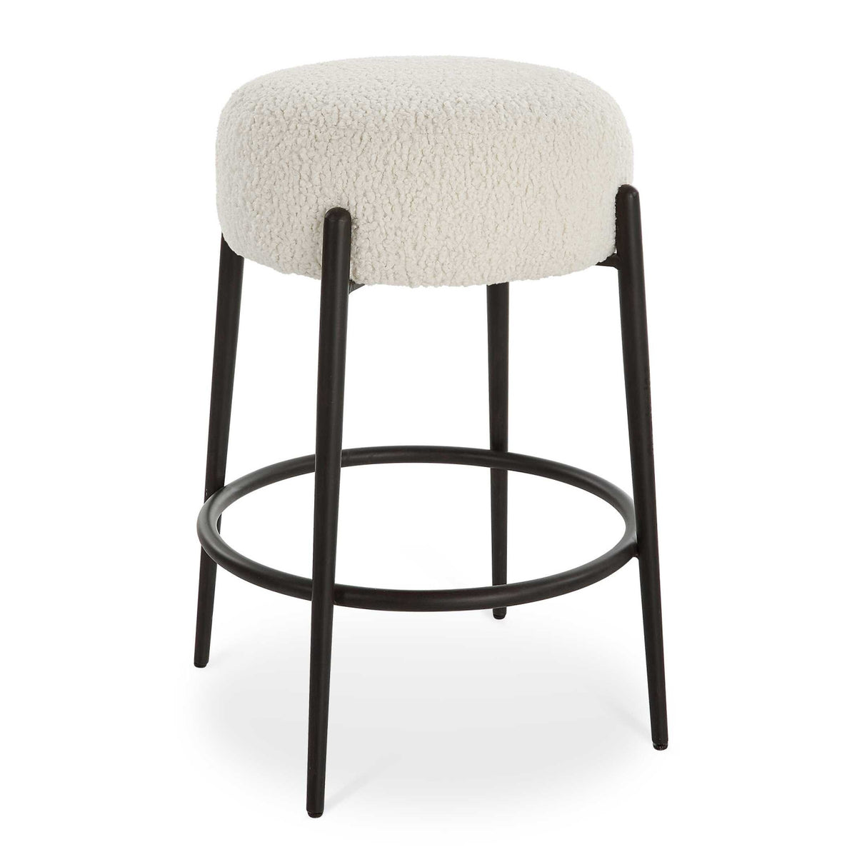   White Shearling Counter Stool | Oroa.com