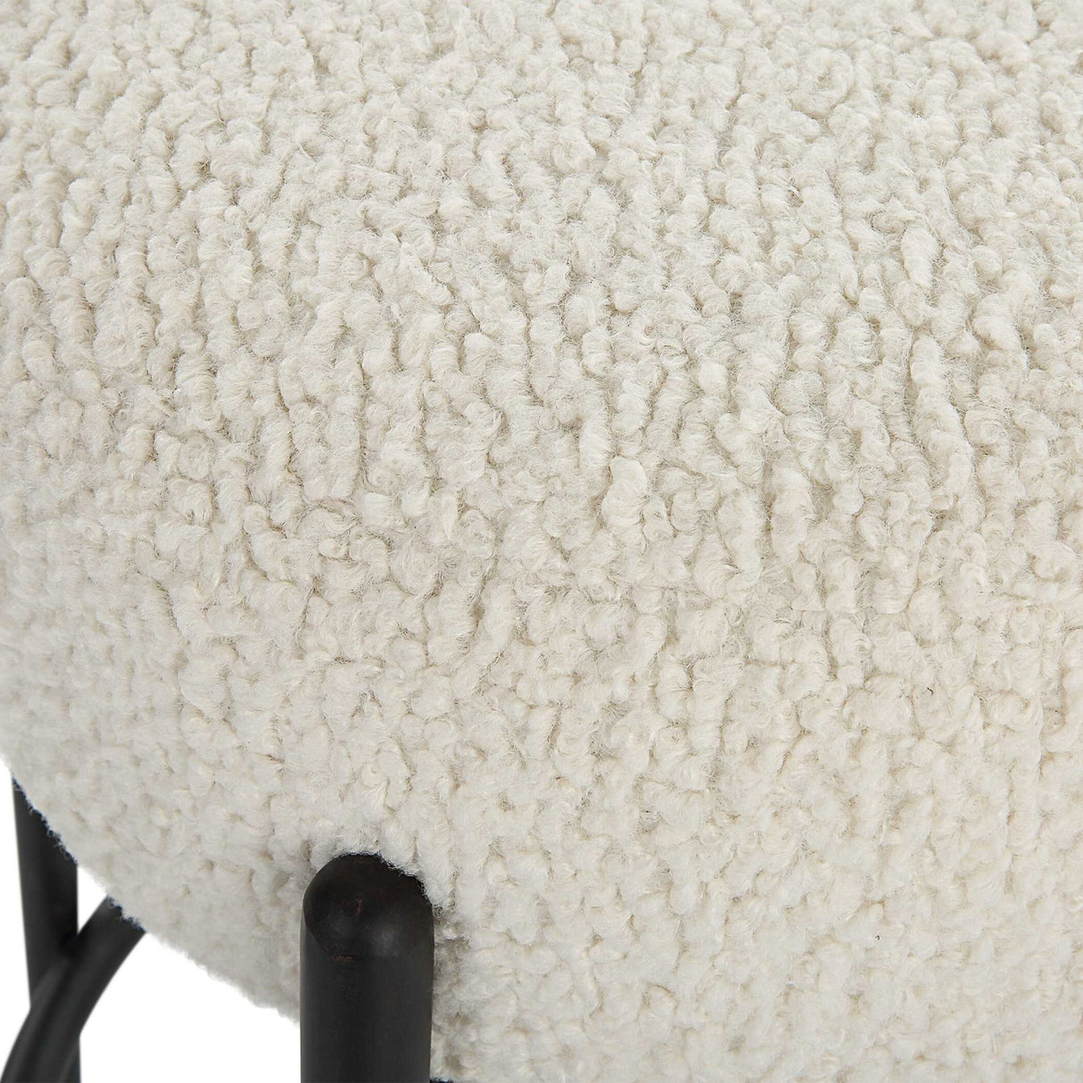   White Shearling Counter Stool | Oroa.com