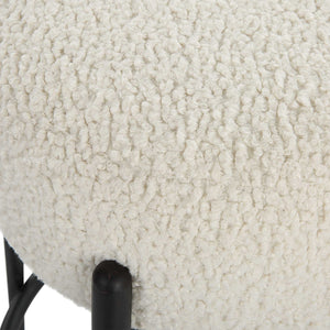   White Shearling Counter Stool | Oroa.com