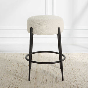   White Shearling Counter Stool | Oroa.com