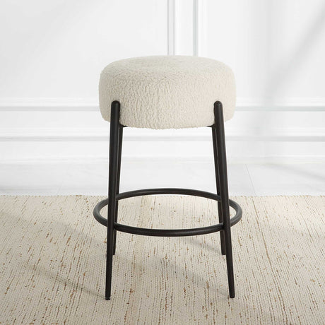 Modern European furniture - White Shearling Counter Stool - www.oroa.com