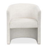 Modern European furniture - White Boucle Barrel Accent Chair - www.oroa.com
