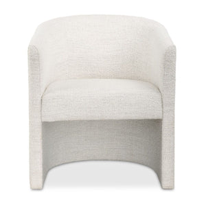   White Boucle Barrel Accent Chair | Oroa.com