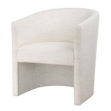Modern European furniture - White Boucle Barrel Accent Chair - www.oroa.com