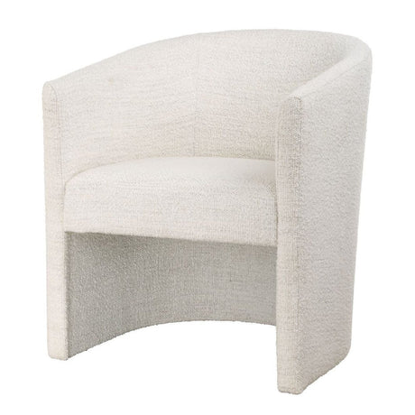 Modern European furniture - White Boucle Barrel Accent Chair - www.oroa.com