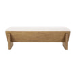Modern European furniture - Wooden Framed White Sheepskin Bench - www.oroa.com
