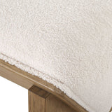 Modern European furniture - Wooden Framed White Sheepskin Bench - www.oroa.com