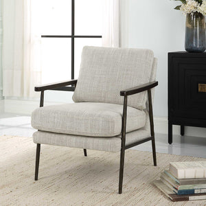  Neutral-Toned Fabric Accent Chair | Oroa.com