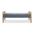 Modern European furniture - Wood Framed Blue Fabric Bench - www.oroa.com