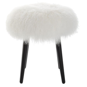   White Sheepskin Accent Stool | Oroa.com