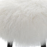 White Sheepskin Accent Stool | Uttermost Wooly