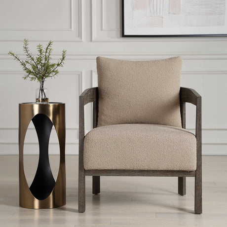   Beige Boucle Accent Chair | Oroa.com