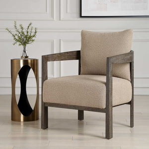   Beige Boucle Accent Chair | Oroa.com