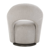 Modern European furniture - Beige Cutout-Back Swivel Chair - www.oroa.com
