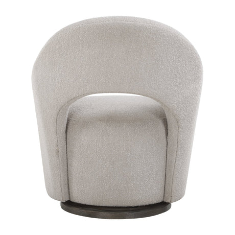 Modern European furniture - Beige Cutout-Back Swivel Chair - www.oroa.com
