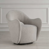Modern European furniture - Beige Cutout-Back Swivel Chair - www.oroa.com