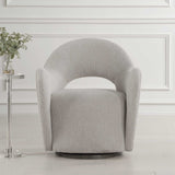 Modern European furniture - Beige Cutout-Back Swivel Chair - www.oroa.com