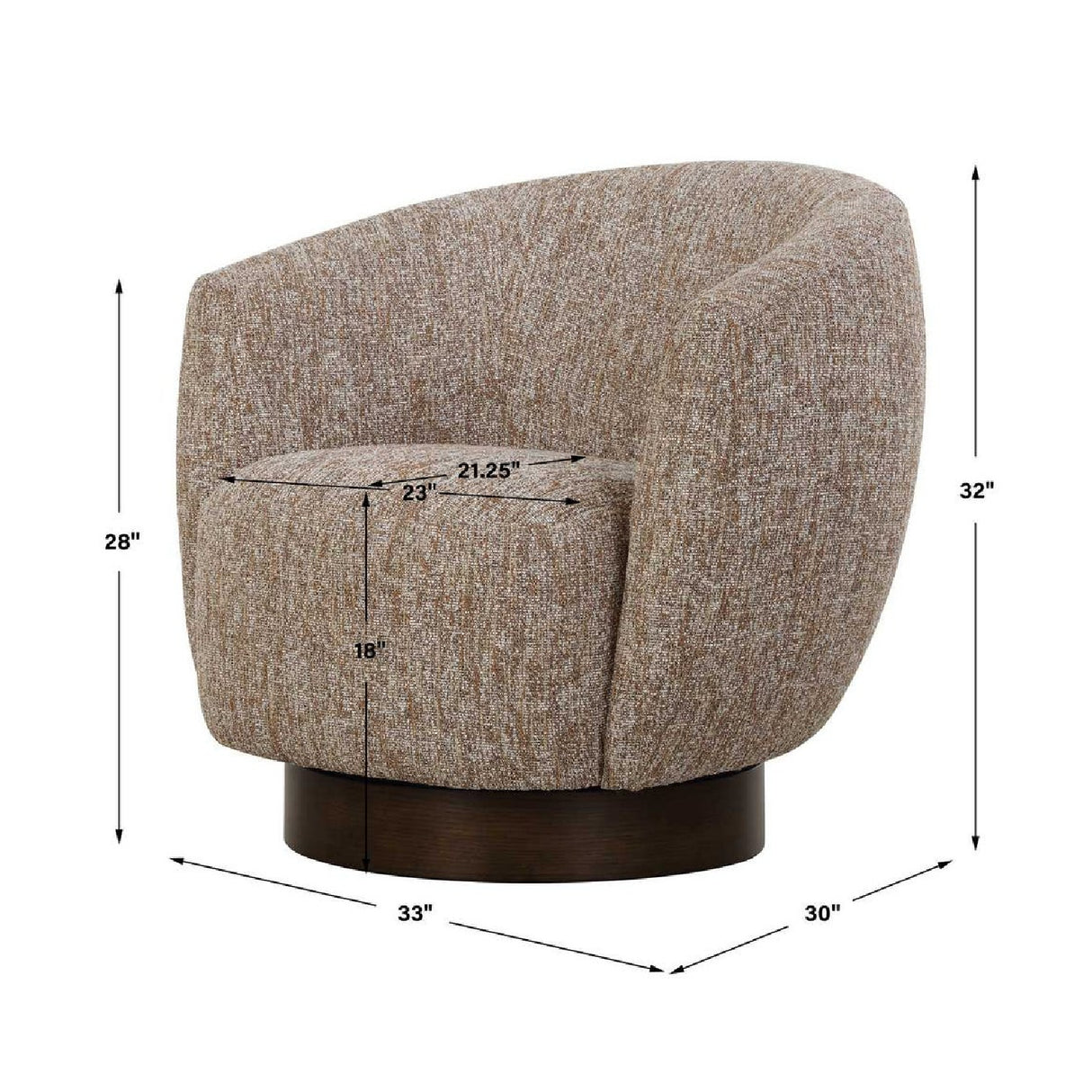   Brown Barrel Swivel Chair | Oroa.com